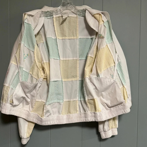 KORET FRANCISCA PETITES Patchwork Embroidery Sequin Sea Life Jacket Size Large - Picture 5 of 9